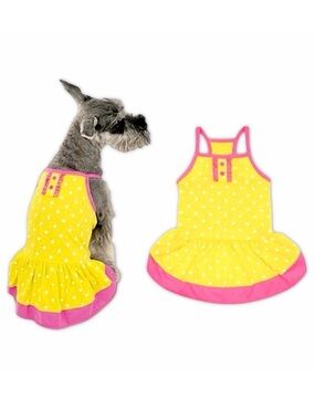 Vibrant Life Yellow Polka Dot Dog Dress
